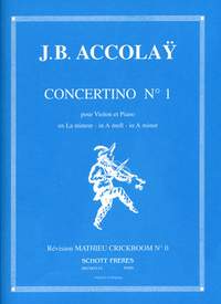 Accolay Concertino No 1 Amin Violin Sheet Music Songbook