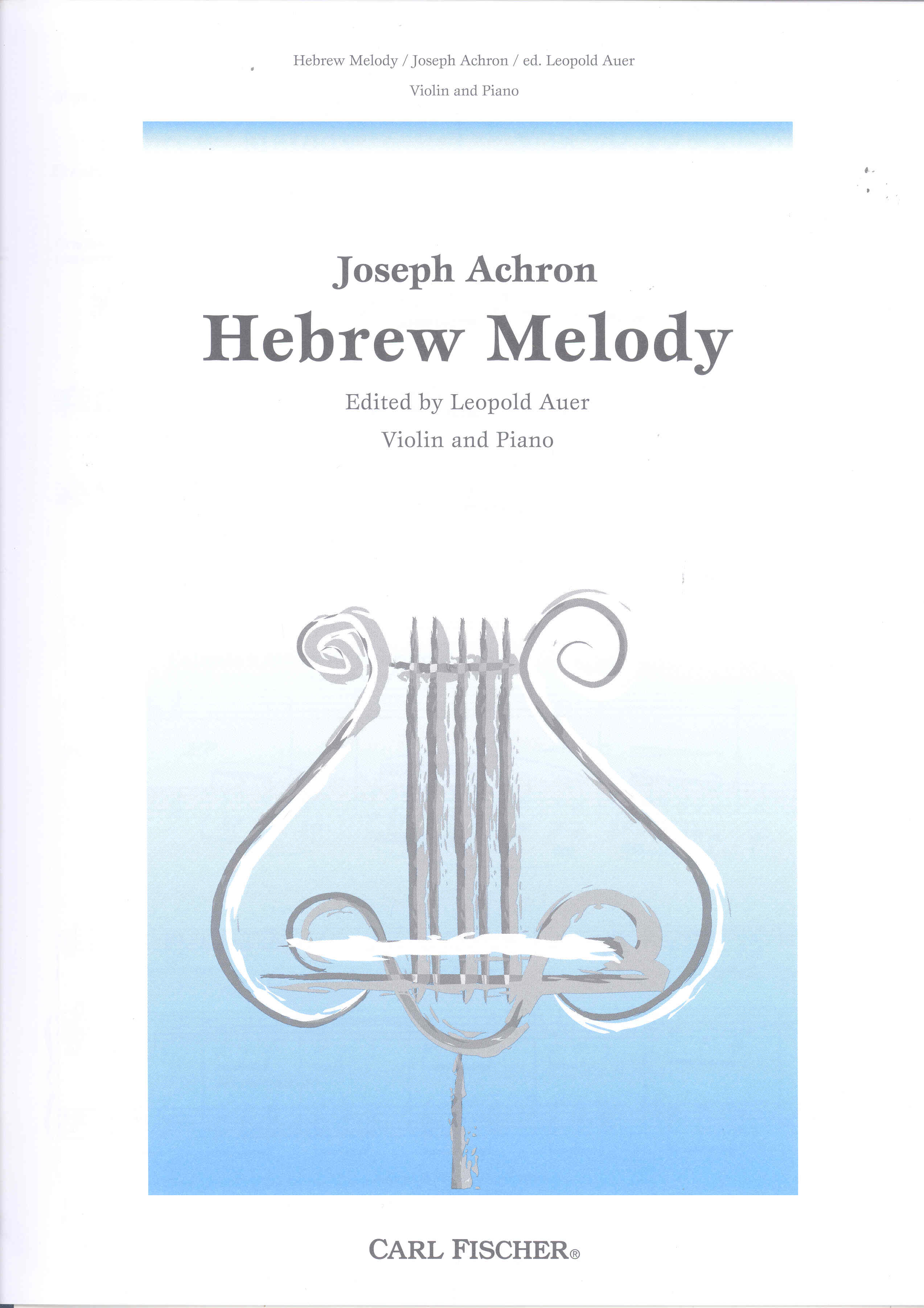Achron Hebrew Melody Auer Violin Sheet Music Songbook