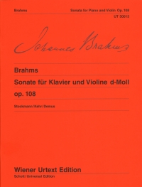 Brahms Sonata Op108 Dmin Violin & Pf Stockmann Kehr Sheet Music Songbook