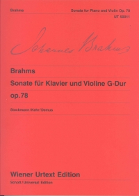Brahms Sonata Op78 G Violin Stockmann/kehr/demu Sheet Music Songbook
