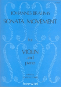 Brahms Sonata Movement Arr Forbes Violin Sheet Music Songbook