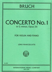 Bruch Concerto No 1 Op26 Gmin Violin Sheet Music Songbook