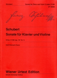 Schubert Sonata D Op137 No 1 D384 Violin Sheet Music Songbook