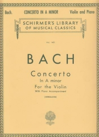 Bach Concerto Amin Violin Sheet Music Songbook