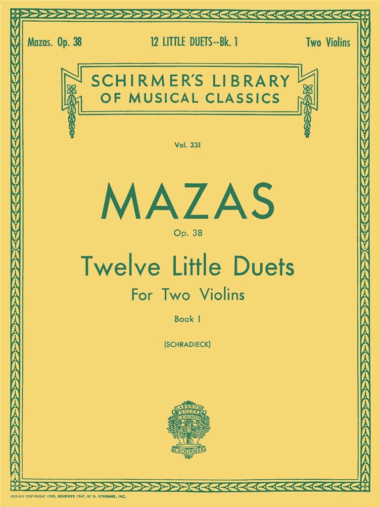 Mazas Duets Book 1 Op38 Violin Sheet Music Songbook