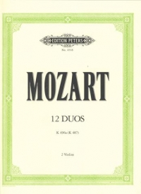 Mozart Duets (12 Easy) K496a 2 Violins Sheet Music Songbook