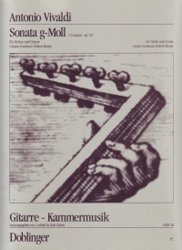 Vivaldi Sonata Op2 No 1 Gmin Violin & Guitar Sheet Music Songbook