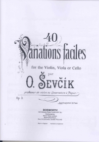 Sevcik Op3 40 Variations Piano Accompaniments Sheet Music Songbook
