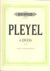 Pleyel Duos (6) Op8 2 Violins Sheet Music Songbook