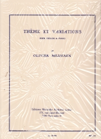Messiaen Theme Et Variations Violin And Piano Sheet Music Songbook
