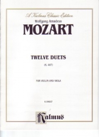 Mozart Duets (12) K487 Violin & Viola Sheet Music Songbook