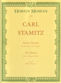 Stamitz Duets (6) Book 1 Op27 Violin Sheet Music Songbook
