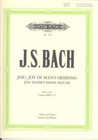 Bach Jesu Joy Of Mans Desiring Violin & Piano Sheet Music Songbook
