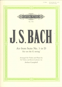 Bach Air On A G String Air From Suite No3  Violin Sheet Music Songbook