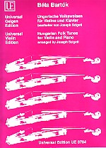 Bartok Hungarian Folk Tunes (3) Violin Sheet Music Songbook