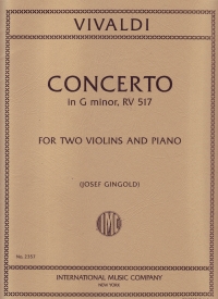 Vivaldi Concerto Gmin Rv517 Gingold 2 Violins & Pf Sheet Music Songbook