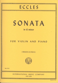Eccles Sonata Gmin Violin Davis Sheet Music Songbook