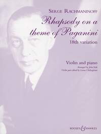 Rachmaninoff 18th Variation Theme Paganini Violin Sheet Music Songbook