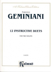 Geminiani Instructive Duets (12) Violin Sheet Music Songbook