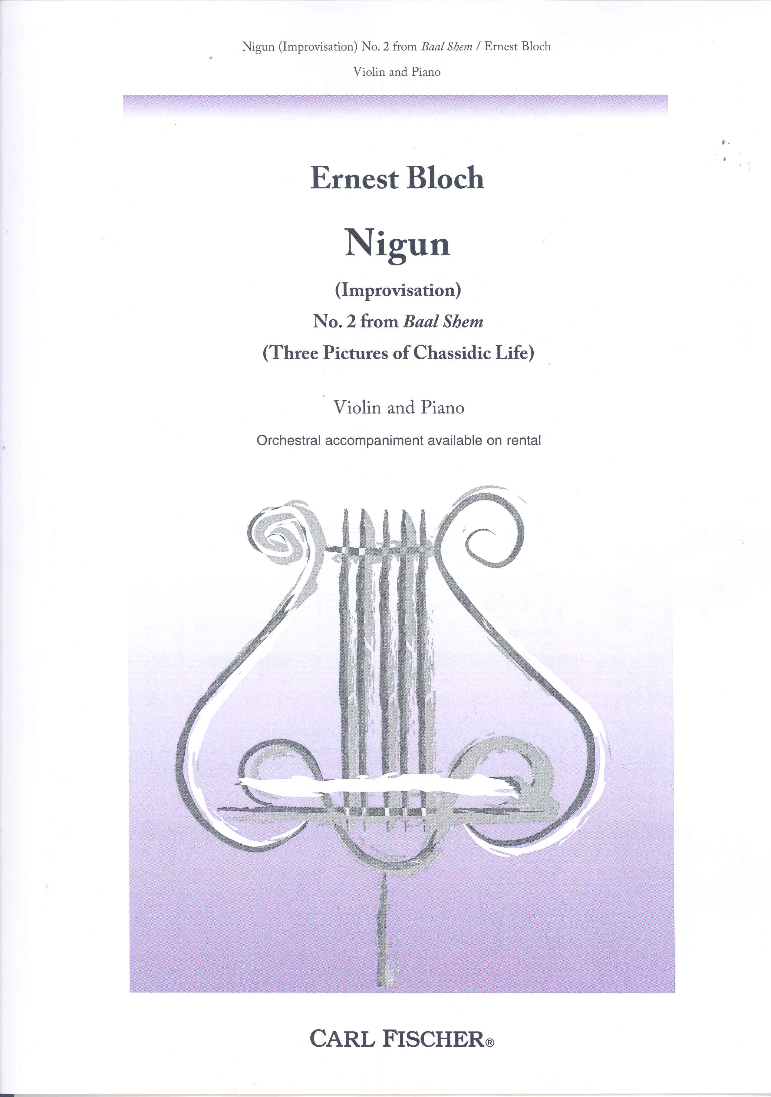 Bloch Nigun No 2 From Baal Shem Violin & Piano Sheet Music Songbook
