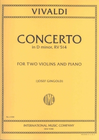 Vivaldi Concerto Dmin Violin Duet Sheet Music Songbook