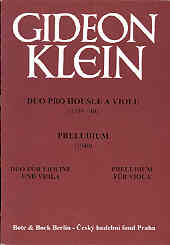 Klein Duo (1939/40) Violin & Viola Sheet Music Songbook