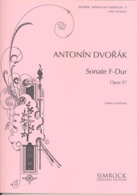Dvorak Sonata Fmaj Op57 Violin & Piano Sheet Music Songbook