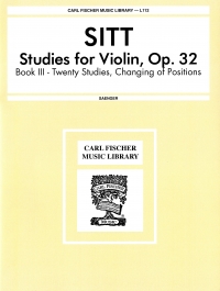 Sitt Studies (100) Op32 Book 3 Violin Sheet Music Songbook