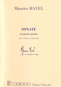 Ravel Sonata En 4 Parties For Violin & Cello Sheet Music Songbook