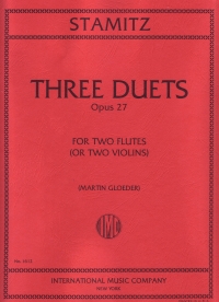 Stamitz Duets (3) Op27 2 Violins Sheet Music Songbook