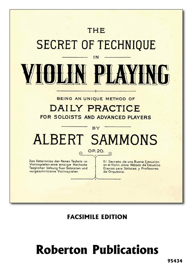 Sammons Secret Of Technique In Violin Playing Sheet Music Songbook
