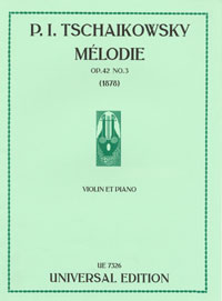 Tchaikovsky Melodie Op42 No 3 Violin & Piano Sheet Music Songbook