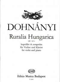 Dohnanyi Ruralia Hungarica Op32c Violin Sheet Music Songbook