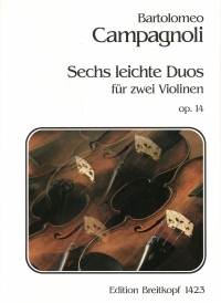 Campagnoli 6 Leichte Duos 2 Violins Sheet Music Songbook