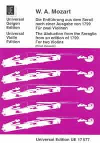 Mozart Abduction From Seraglio 2 Violins Sheet Music Songbook