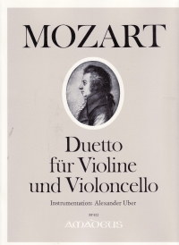 Mozart Duet For Violin & Cello Sheet Music Songbook