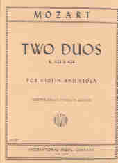 Mozart Duets (2) Violin & Viola K423/4 Sheet Music Songbook