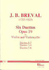 Breval Duets Op19 Nos 1-2 Violin & Cello Sheet Music Songbook