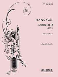 Gal Sonata D 1933 Violin & Piano Sheet Music Songbook