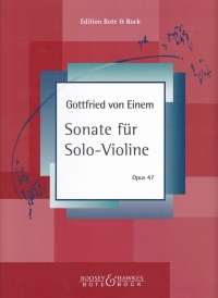 Einem Sonata Op47 Violin Solo Sheet Music Songbook