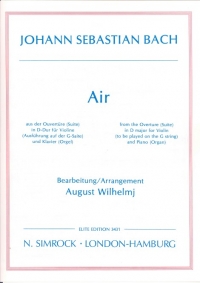 Bach Air On A G String Suite Dmaj Bwv1068 Violin Sheet Music Songbook
