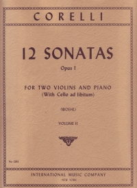 Corelli Sonatas (12) Op1 Vol 2 2 Violins & Piano Sheet Music Songbook