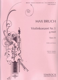 Bruch Concerto Gmin Op26 Violin & Piano Sheet Music Songbook