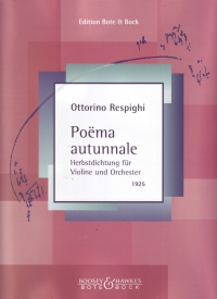 Respighi Poema Autunnale Violin & Piano Sheet Music Songbook