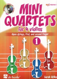 Mini Quartets 1 Stiles 4 Violins Book & Cd Sheet Music Songbook