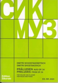 Shostakovich 19 Preludes Violin Sheet Music Songbook