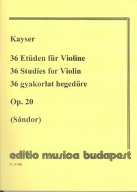Kayser 36 Etudes Op20 Sandor Violin Sheet Music Songbook