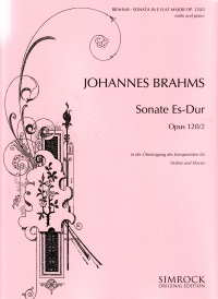 Brahms Sonata Eb Major Op120/2 Violin & Piano Sheet Music Songbook