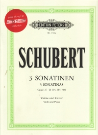 Schubert 3 Sonatinas Violn&piano M/partner Book&cd Sheet Music Songbook