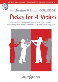 Pieces For 4 Violins Colledge Score & Parts Sheet Music Songbook